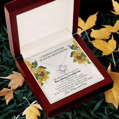 To Our Daughter Graduation Necklace Graduation Gift For Daughter From Mom & Dad Love Knot Necklace