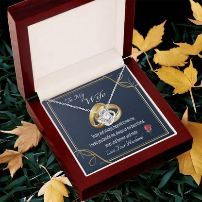 To My Wife Gift Necklace Wife Gift From Husband Message Card Necklace For Her Anniversary Gift For Wife Birthday Gift Necklace Fo Love Knot Necklace