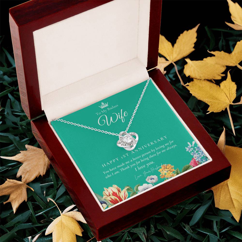 1 Year Anniversary Gift For Wife 1 Year Anniversary Gifts 1 Year Wedding Anniversary Gift Ideas 1St Wedding Anniversary Gift F(7) Love Knot Necklace