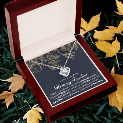 Gift For History Teacher History Teacher Gift History Teacher Appreciation Gift Love Knot Necklace