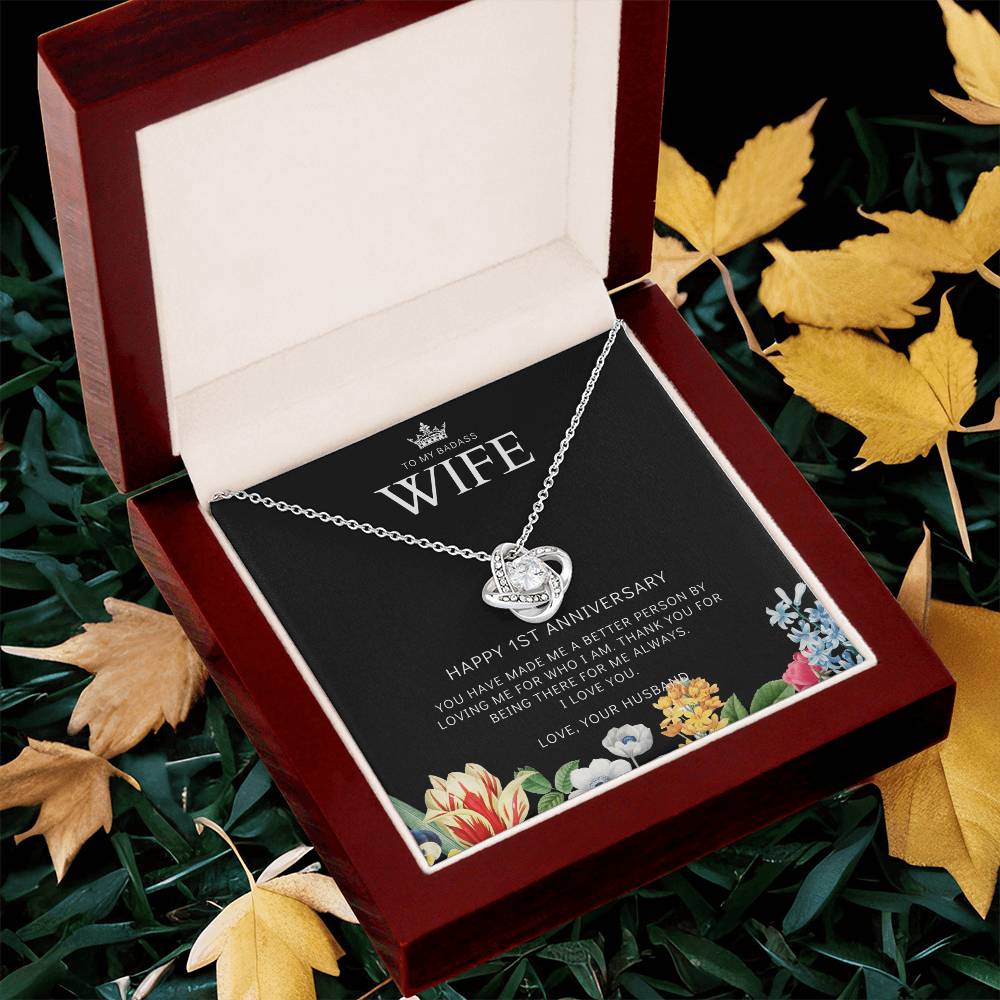 1 Year Anniversary Gift For Wife 1 Year Anniversary Gifts 1 Year Wedding Anniversary Gift Ideas 1St Wedding Anniversary Gift F(8) Love Knot Necklace
