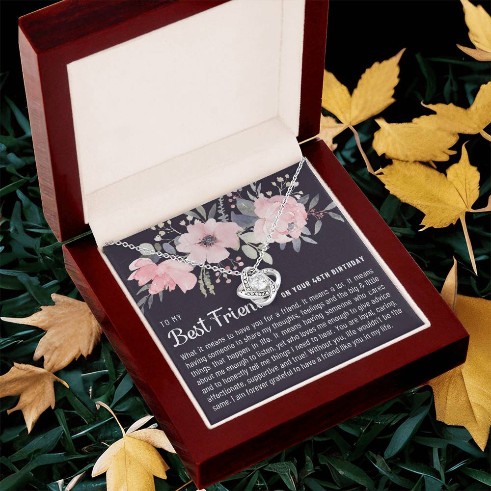 Gift For Best Friend 46Th Birthday 46Th Birthday Gift For Her Meaningful Best Friend 46Th Birthday Necklace Unique Gifts 46Th Bi Love Knot Necklace