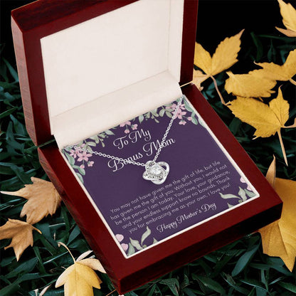 Bonus Mom Necklace Mothers Day Gift Daughterson To Mom Gift Bonus Mom Step Mom Gift Present For Stepmom On Mothers Day Stepmom Gift 1 Love Knot Necklace