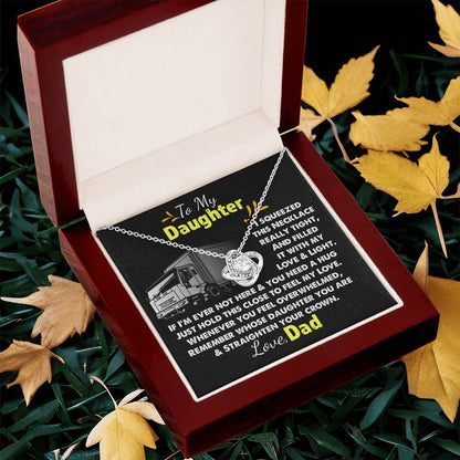 Trucker's Daughter - Necklace For Daughter Sentimental Gift For Daughter Daughter Gift Trucker Dad Christmas Love Knot Necklace