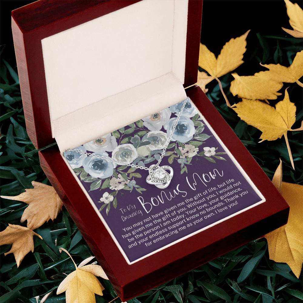 Bonus Mom Necklace Mothers Day Gift Daughterson To Mom Gift Bonus Mom Step Mom Gift Present For Stepmom On Mothers Day Stepmom Gift Love Knot Necklace