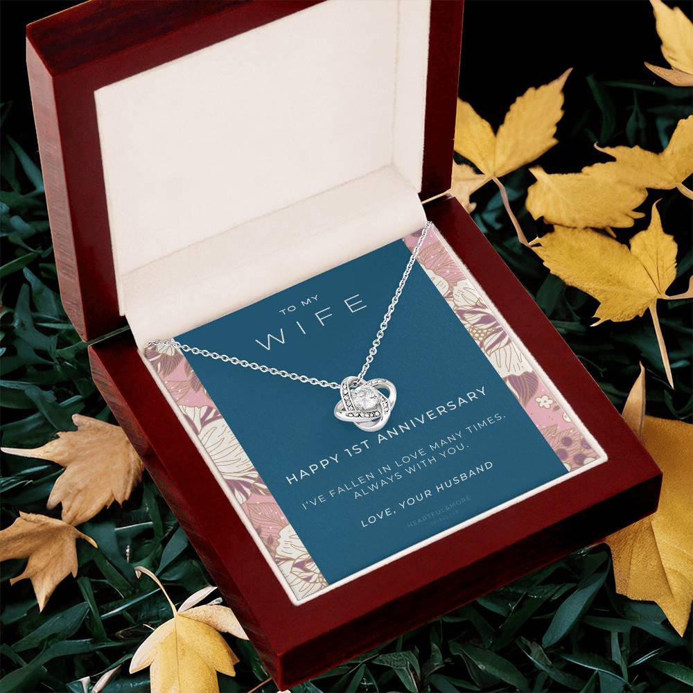 1 Year Anniversary Gift For Wife  1 Year Anniversary Gifts  1 Year Wedding Anniversary Gift Ideas  1St Wedding Anniversary Gift F(8) Love Knot Necklace