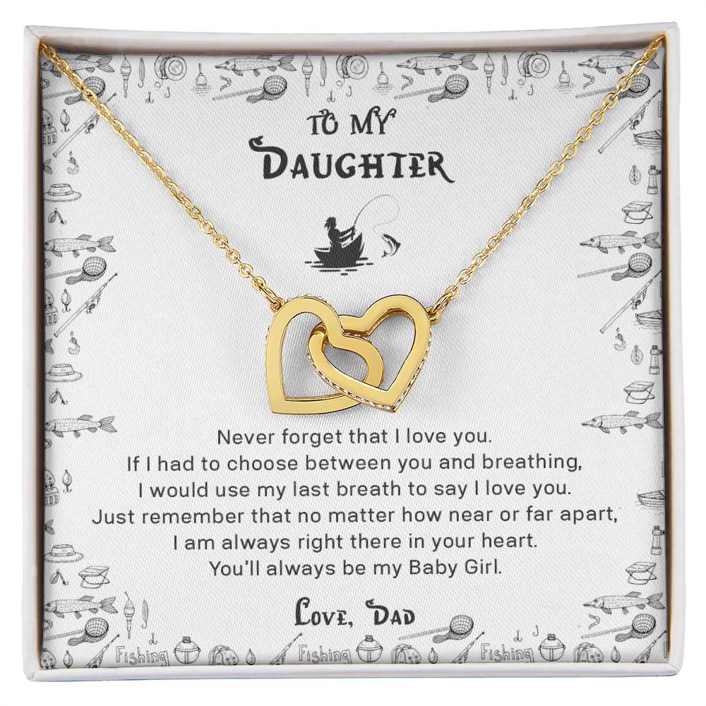 You'Ll Always Be Fishing'S Daughter - Interlocking Hearts Necklace