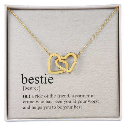 Definition Of A Bestie Necklace Interlocking Hearts Necklace