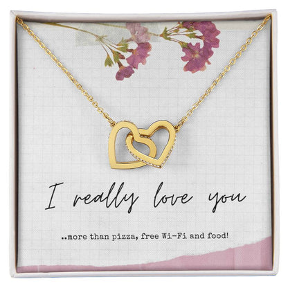 Gift For Girlfriend - Gift For Wife - Gift For Partner - Interlocking Hearts Necklace