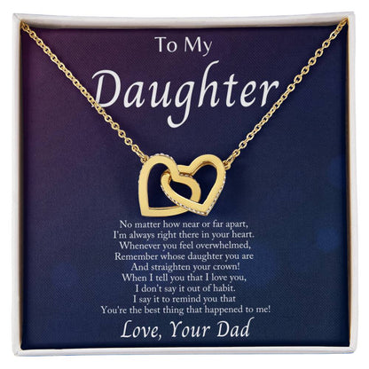 Collection Daughter - No Matter How Near Or Far Apart - Interlocking Hearts Necklace
