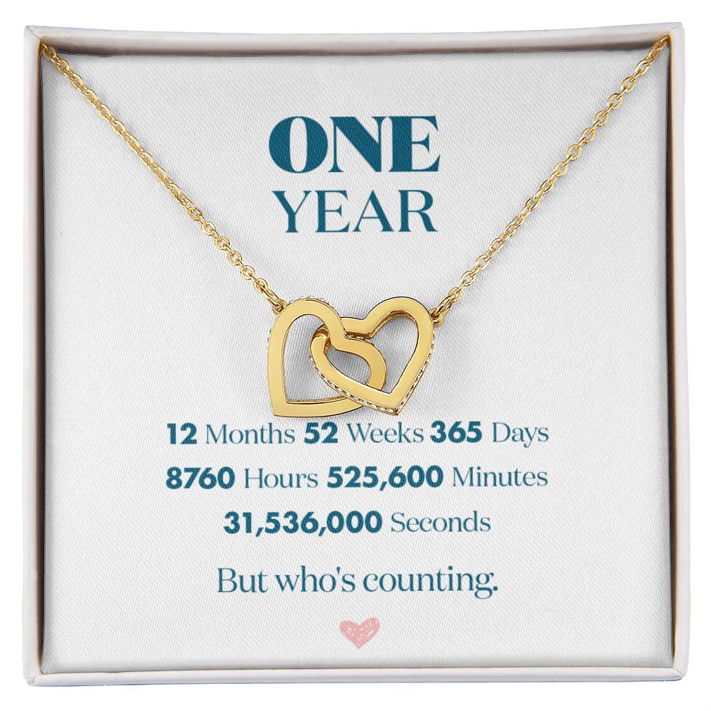 Anniversary Gifts For Girlfriend 1 Year - One Year Anniversary Gift For Her Interlocking Hearts Necklace