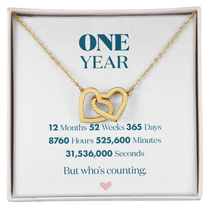 Anniversary Gifts For Girlfriend 1 Year - One Year Anniversary Gift For Her Interlocking Hearts Necklace