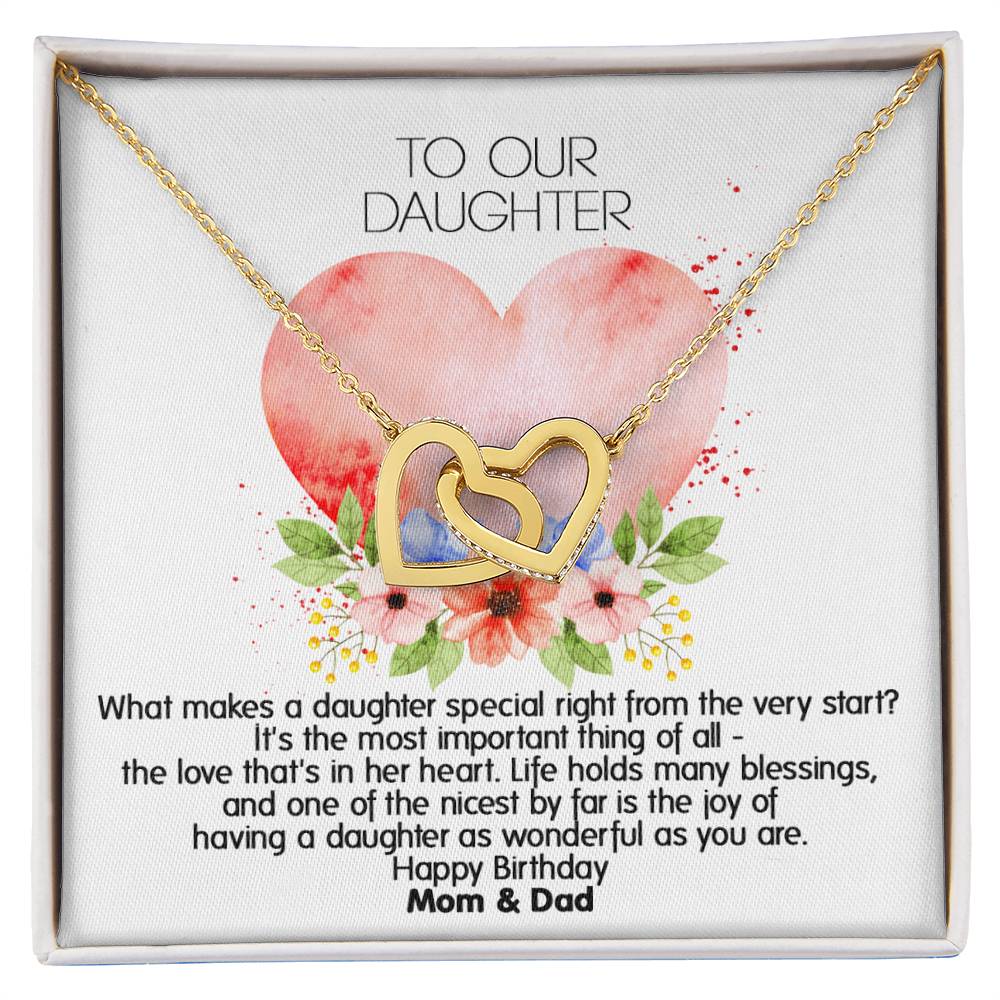 Unique Gift For Your Daughter'S Birthday - Interlocked Heart Necklace Interlocking Hearts Necklace