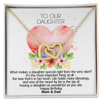 Unique Gift For Your Daughter'S Birthday - Interlocked Heart Necklace Interlocking Hearts Necklace