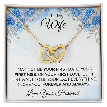 To My Wife Interlocking Hearts Necklace