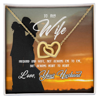 To My Wife- Always Heart To Heart Necklace Interlocking Hearts Necklace