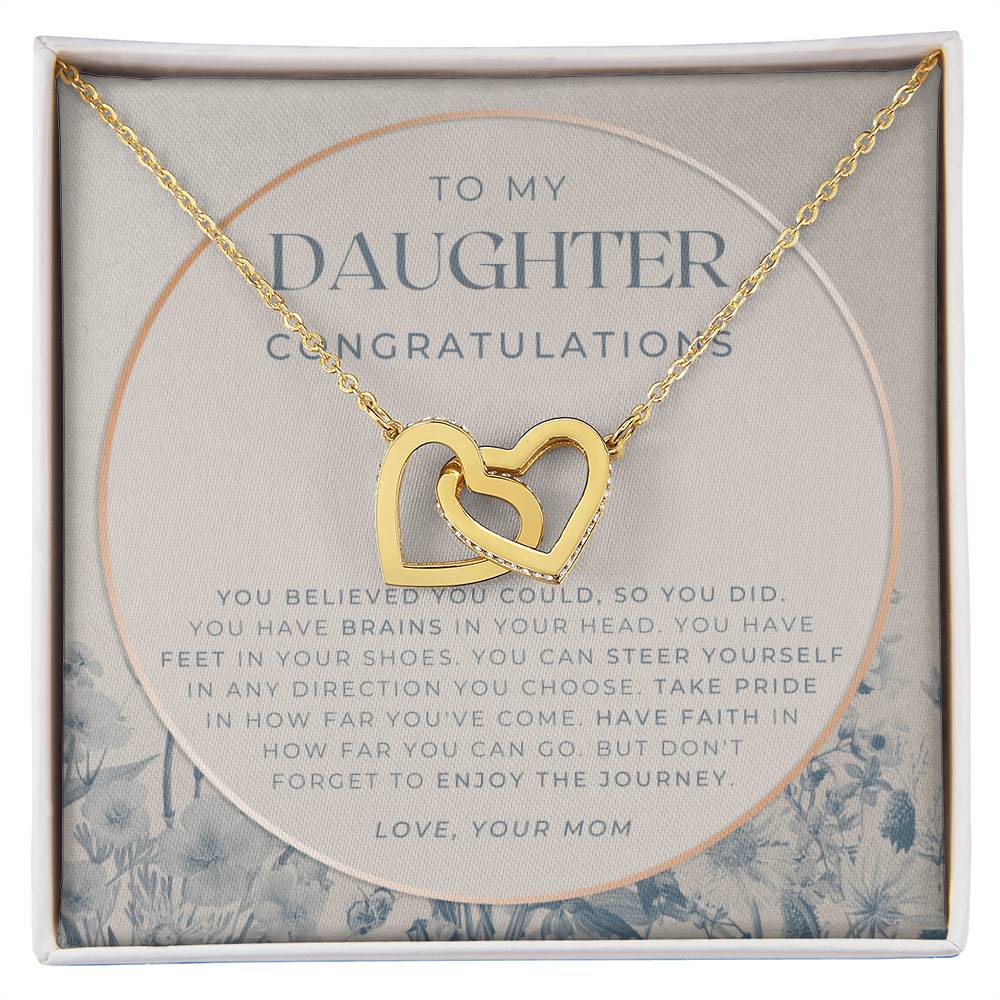 Daughter Graduation Gift Necklace For Her College Graduation Gift For Her High School Senior Graduation Class Of Interlocking Hearts Necklace