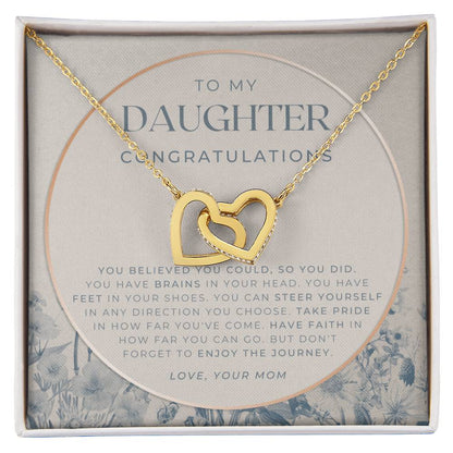 Daughter Graduation Gift Necklace For Her College Graduation Gift For Her High School Senior Graduation Class Of Interlocking Hearts Necklace