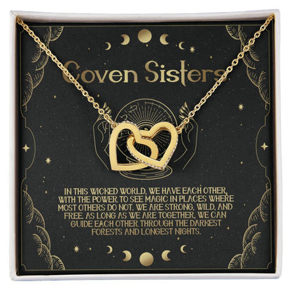 Coven Sisters Interlocking Interlocking Hearts Necklace