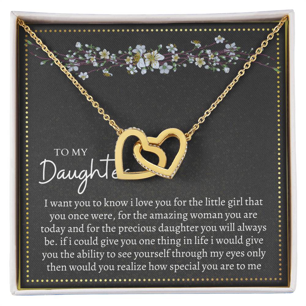 Gift For Daughter Interlocking Hearts Necklace
