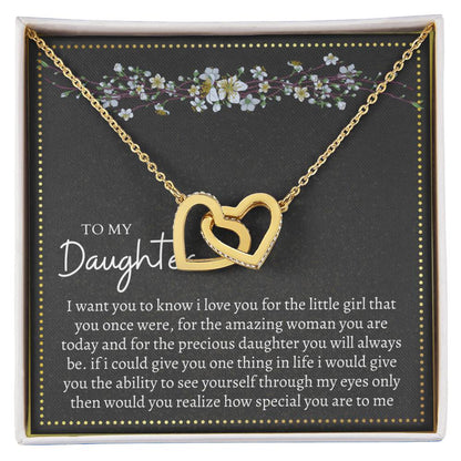 Gift For Daughter Interlocking Hearts Necklace