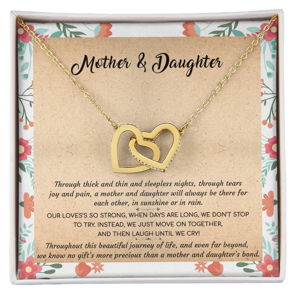 Gift For Mom - Mother & Daughter - Interlocking Interlocking Hearts Necklace