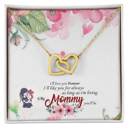 Cute Jewelry Gift For Mom Interlocking Hearts Necklace