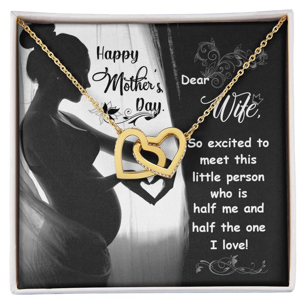 Dear Wife - Happy Mother'S Day - Pregnant - Interlocking Necklace Interlocking Hearts Necklace