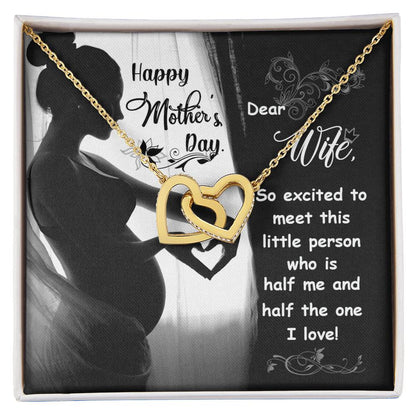 Dear Wife - Happy Mother'S Day - Pregnant - Interlocking Necklace Interlocking Hearts Necklace
