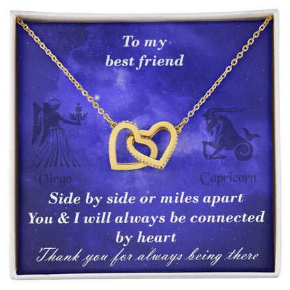 Virgo To Capricorn Best Friend Interlocked Hearts Necklace Interlocking Hearts Necklace