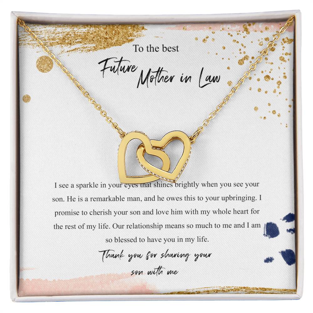 To The Best Future Mother In Law Interlocking Hearts Necklace