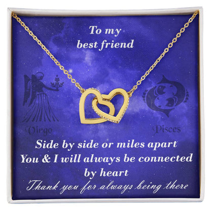 Virgo To Pisces Best Friend Interlocked Hearts Necklace Interlocking Hearts Necklace