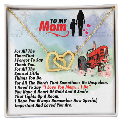 Farmer'S Mom - Interlocking Heart Necklace Interlocking Hearts Necklace