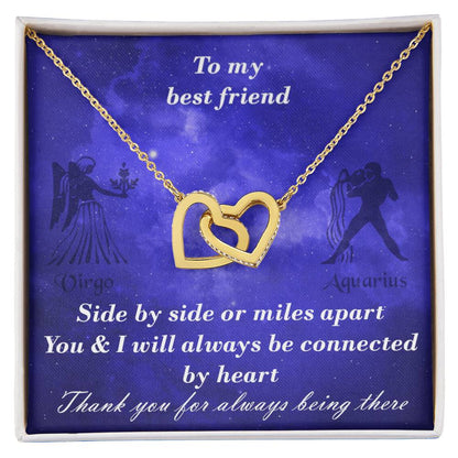 Virgo To Aquarius Best Friend Interlocked Hearts Necklace Interlocking Hearts Necklace