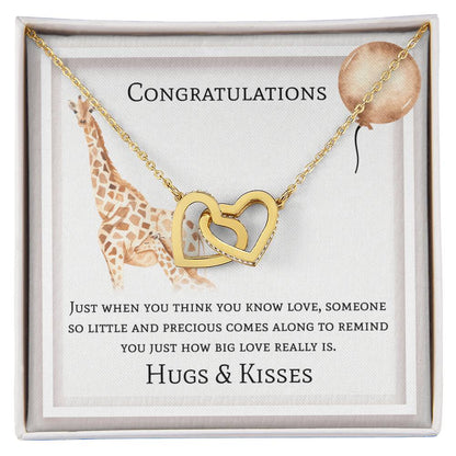 Congratulations Interlocking Hearts Necklace