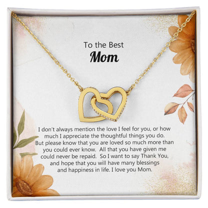 To The Best Mom Special Message Card For Mom Custom Forever Necklace Gift Mom Necklace Gift Ss124 Interlocking Hearts Necklace