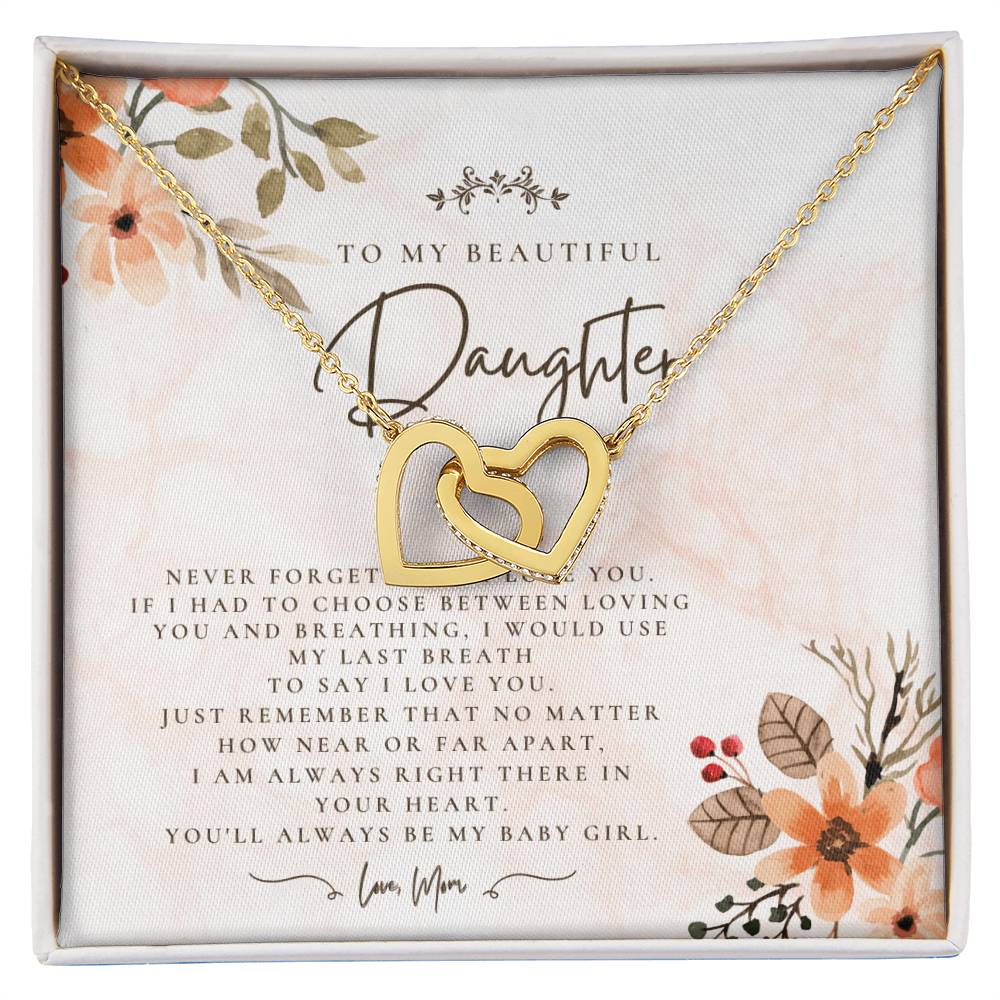 Always There Gift For Daughter Necklace Gift Interlocking Hearts Necklace