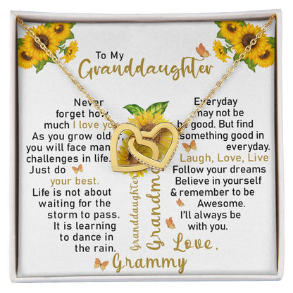 Gift For Granddaughter - Interlocked Hearts Necklace Interlocking Hearts Necklace