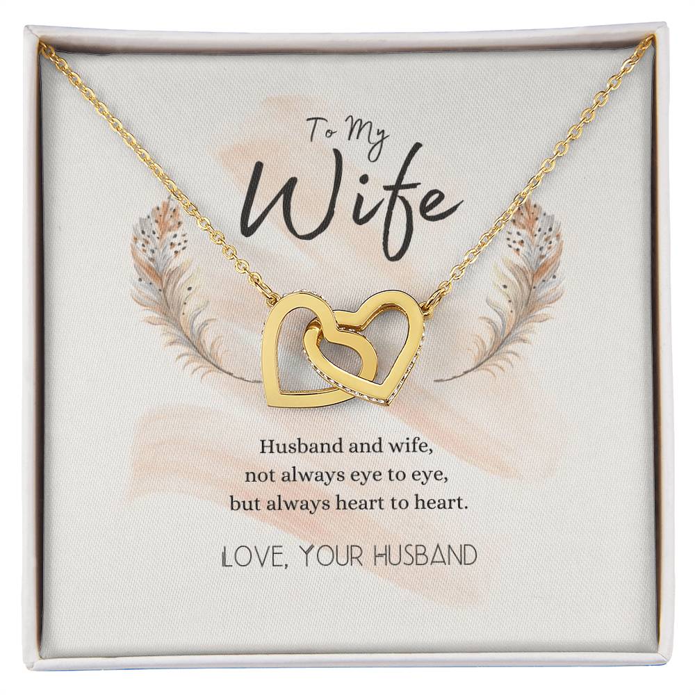 To My Wife Heart To Heart Necklace Interlocking Hearts Necklace