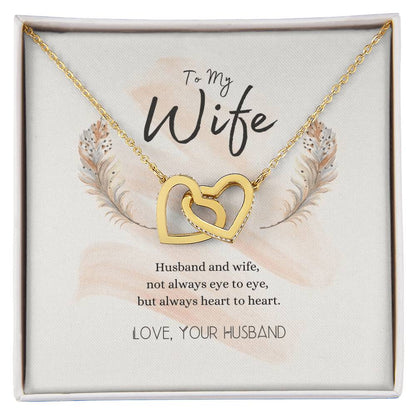 To My Wife Heart To Heart Necklace Interlocking Hearts Necklace
