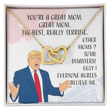 You Are A Great ! Interlocking Hearts Necklace