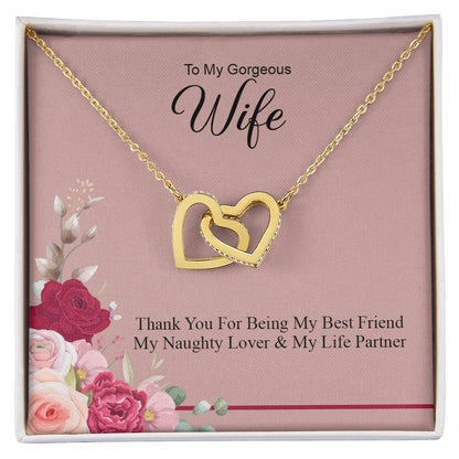 To My Wonderful Wife Love From Soulmate Love For Partner Interlocking Hearts Necklace
