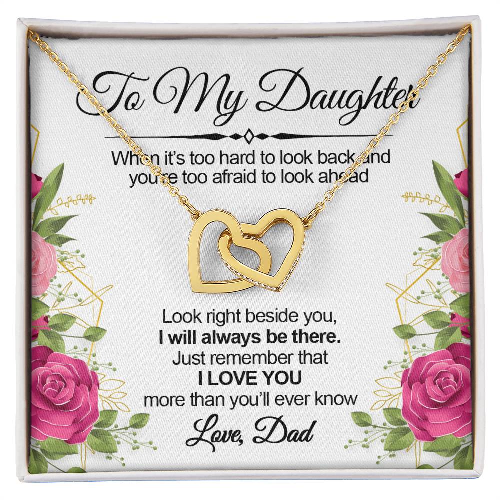 Always Beside You Necklace - To Daughter Interlocking Hearts Necklace
