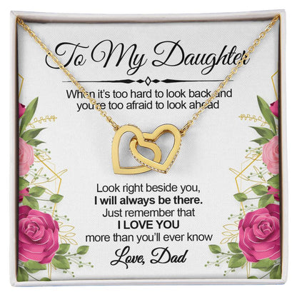 Always Beside You Necklace - To Daughter Interlocking Hearts Necklace