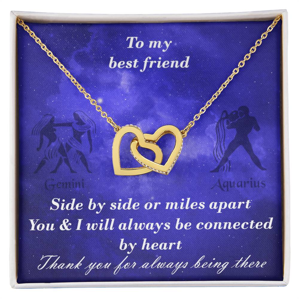 Gemini To Aquarius Best Friend Interlocked Hearts Necklace Interlocking Hearts Necklace