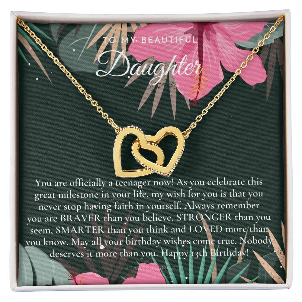 Gift For 13 Year Old Girl Gifts 13Th Birthday Girl 13Th Birthday Gift Thirteenth Birthday Necklace Teen Birthday Gift Official Teenager Interlocking Hearts Necklace