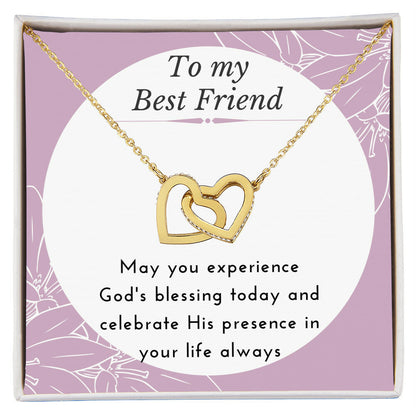 Gift For Best Friend Interlocking Hearts Necklace
