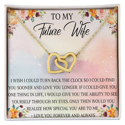 Future Wife Necklace To My Future Wife Interlocking Hearts Necklace Future Wife Birthday Gift Girlfriend Necklace Girlfriend Necklace