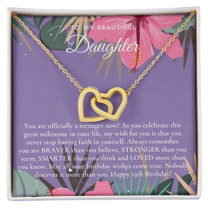 Gift For 13 Year Old Girl Gifts 13Th Birthday Girl 13Th Birthday Gift Thirteenth Birthday Necklace Teen Birthday Gift Official Teenager Interlocking Hearts Necklace