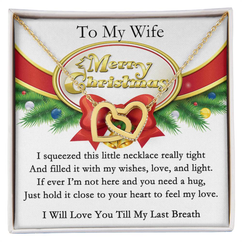 To My Wife Interlocking Hearts Necklace